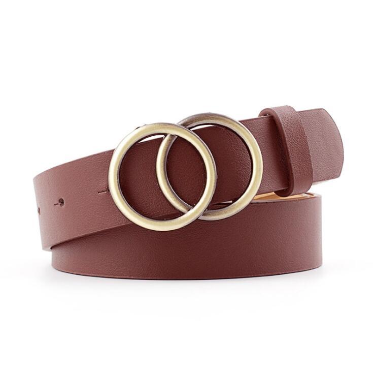 Aria - Ceinture élégante en cuir pour dames avec boucle en O stylisée