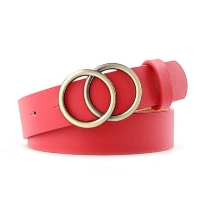 Aria - Ceinture élégante en cuir pour dames avec boucle en O stylisée