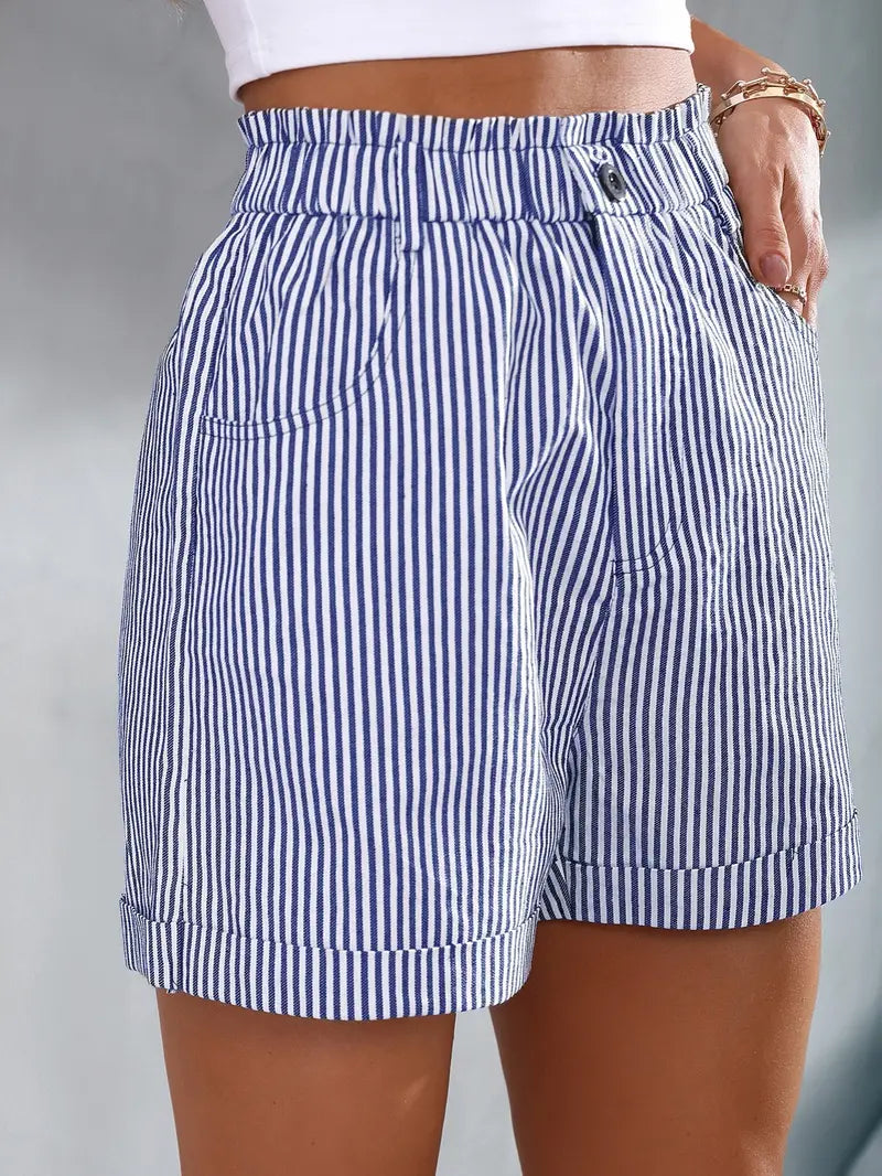 Gertrude - Pantalon rayé à poches obliques