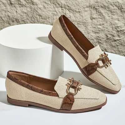 Loafers vintage serpent à bout carré