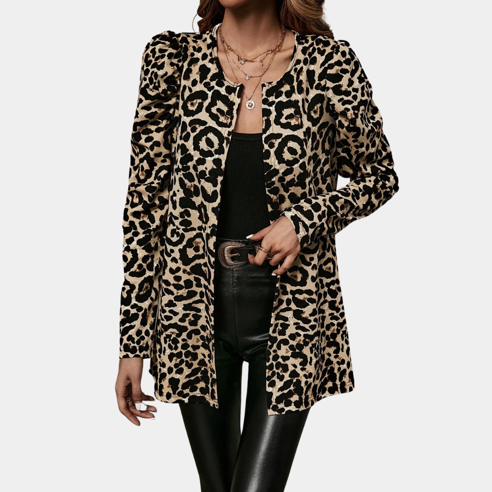 GRACE - Manteau Tendance Imprimé Léopard pour Femmes