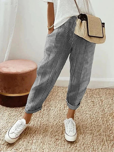 Lore™ | Pantalon Rayé Confort Élégant