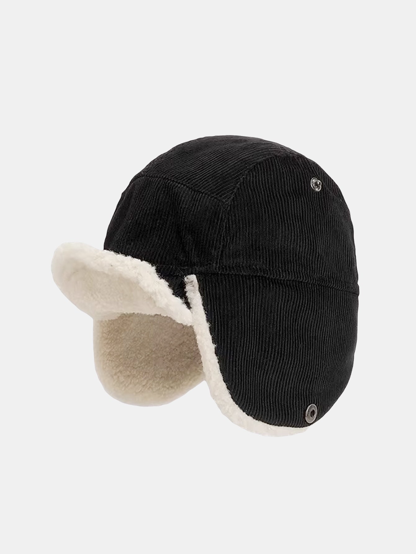 Casquette de baseball rétro en velours côtelé avec oreillettes