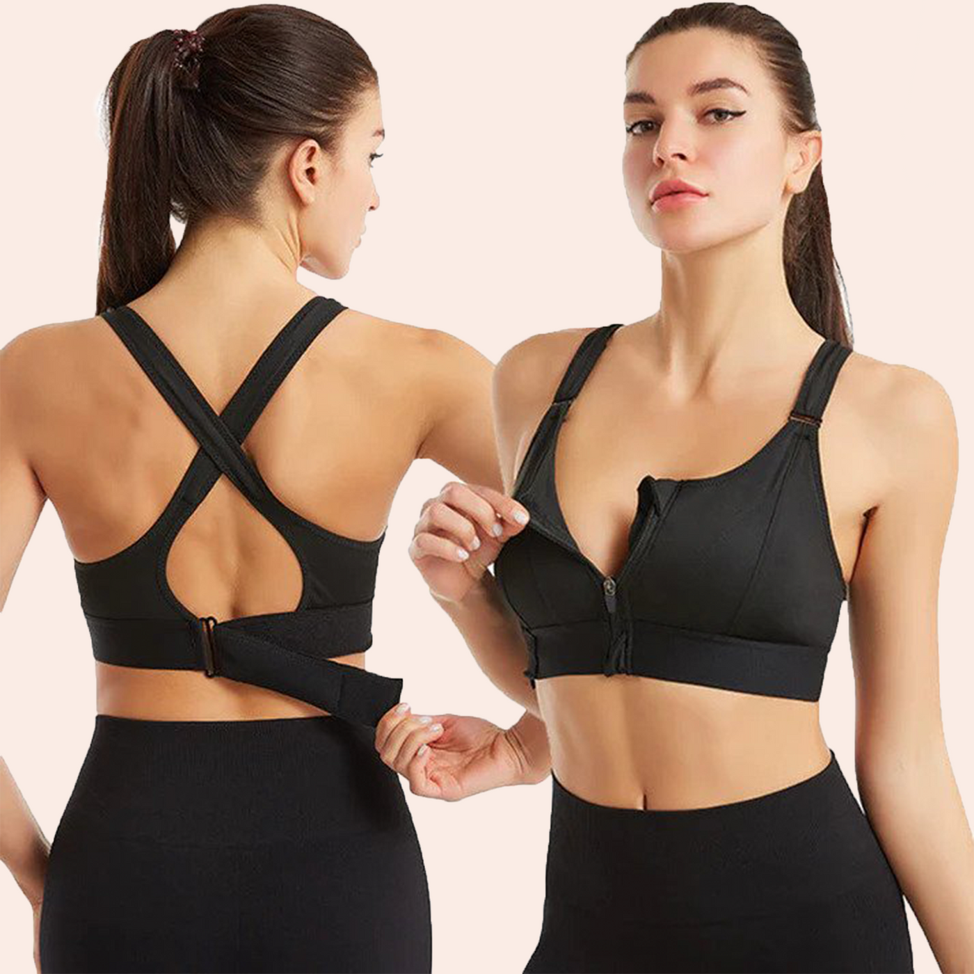 LIORA | Soutien-gorge de sport ActiveFit avec fermeture éclair sur le devant