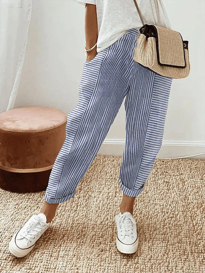 Lore™ | Pantalon Rayé Confort Élégant