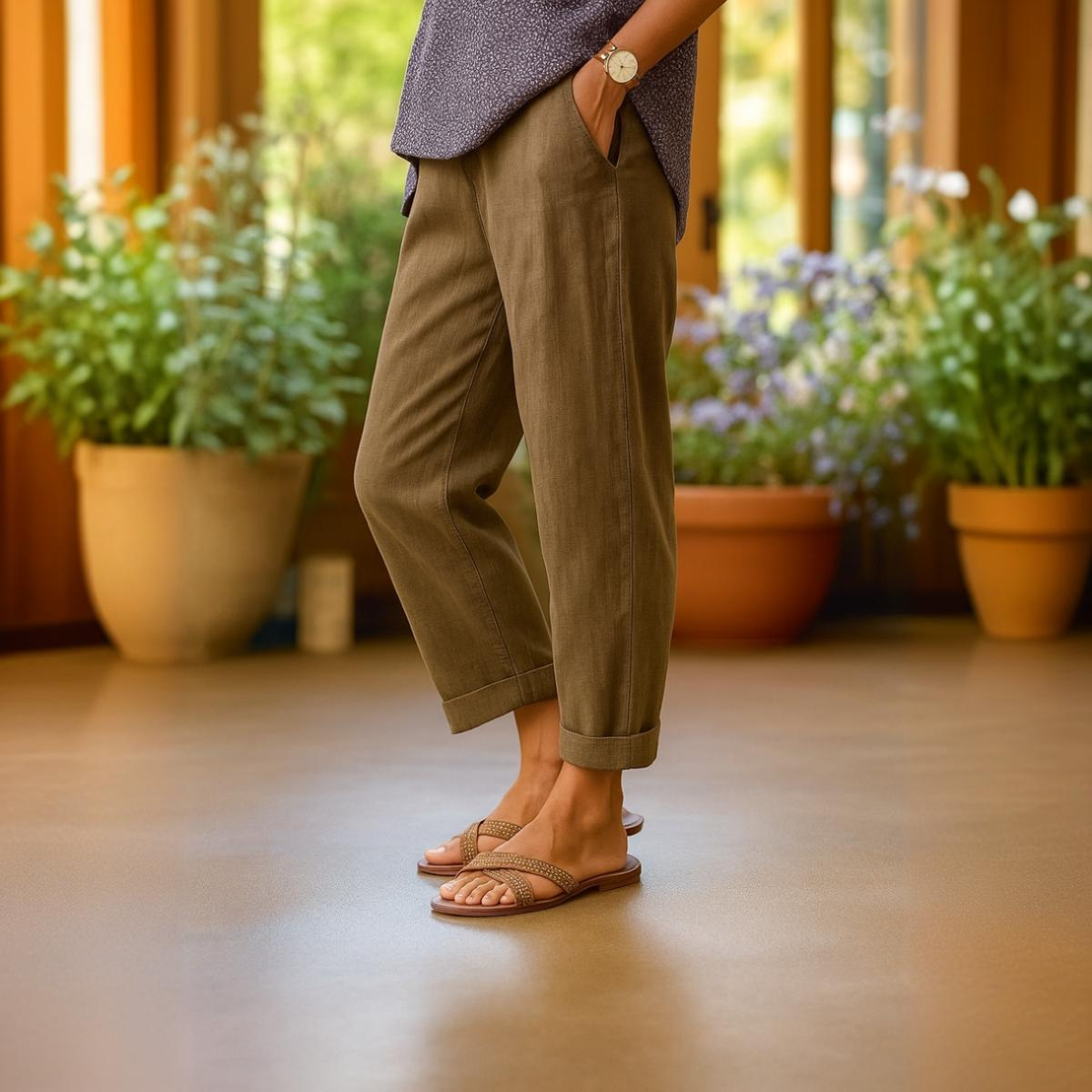 Morgane | Pantalon d'été en lin et coton