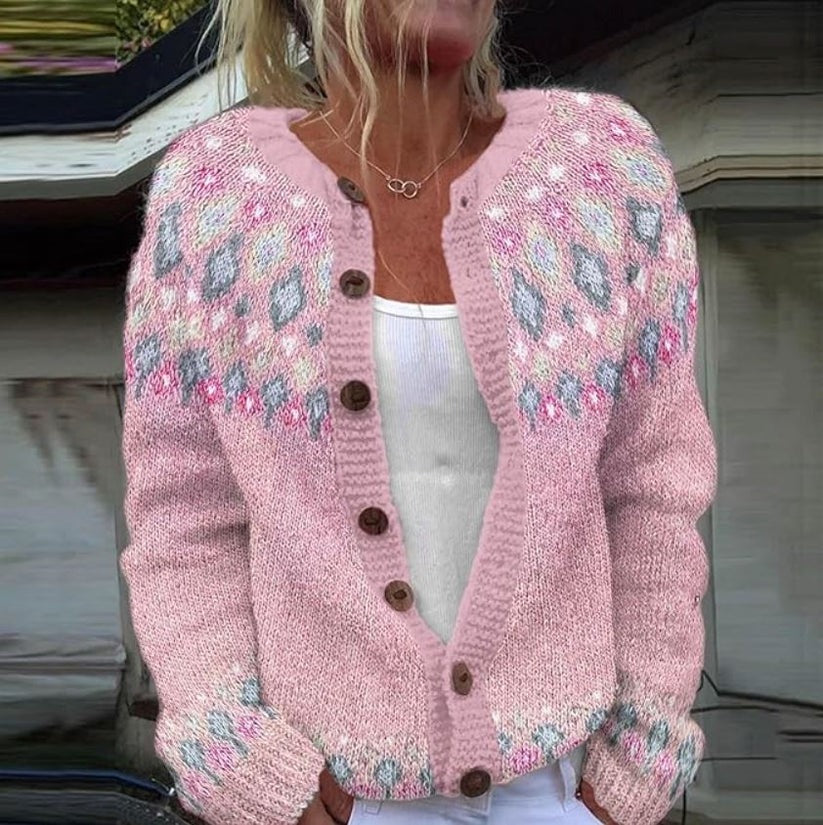 Cardigan élégant à imprimé floral