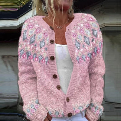 Cardigan élégant à imprimé floral