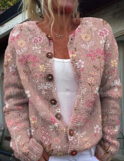 Cardigan élégant à imprimé floral