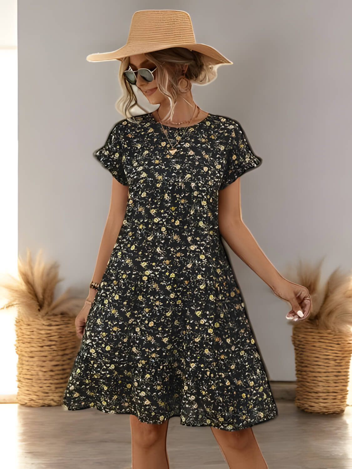 Madeleine - Robe D'Été Fluide À Marches Et Motif Floral