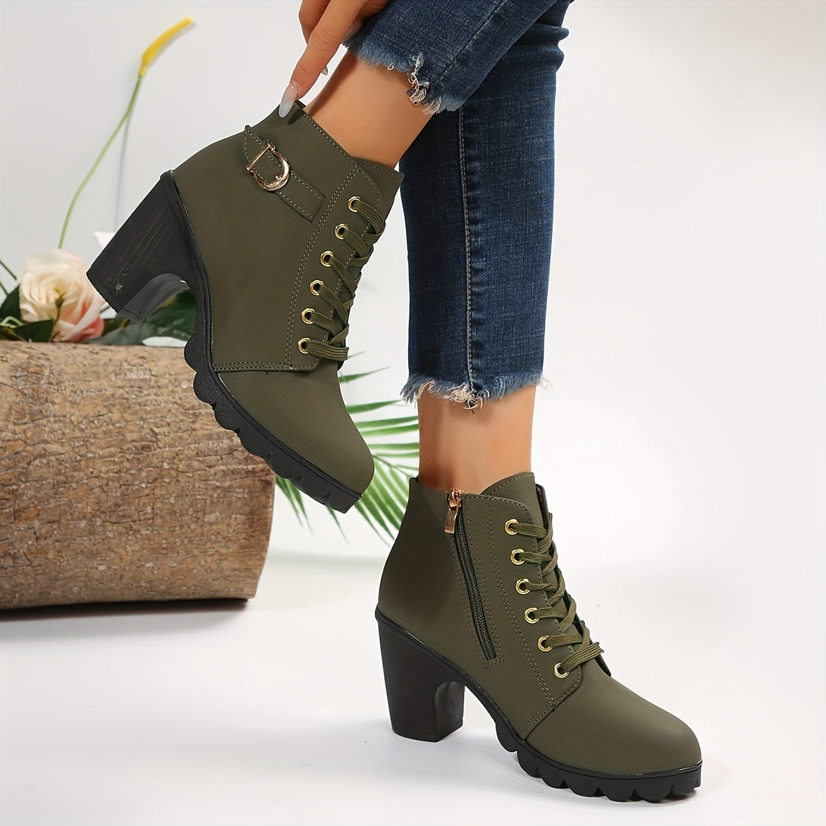 Lana | Bottes Lacets Pour Femme | Talons