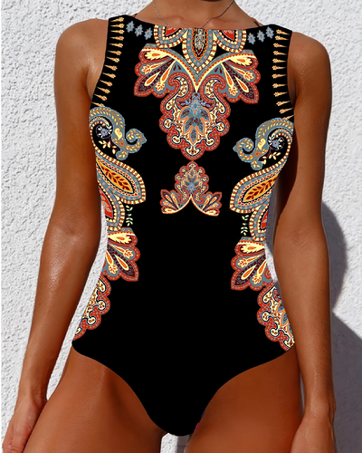 Maillot de bain Paisley Sans Manches Une Pièce