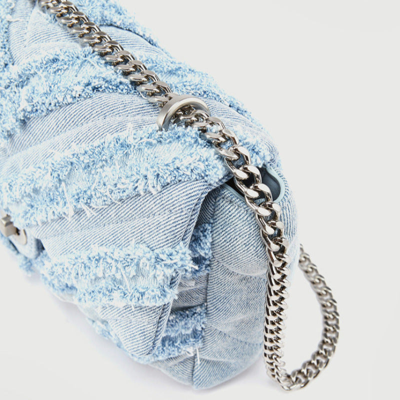 Sac à bandoulière en denim bleu clair pour femmes par Macy