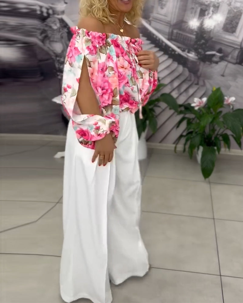 Blouse Sexy Off-Shoulder Imprimée