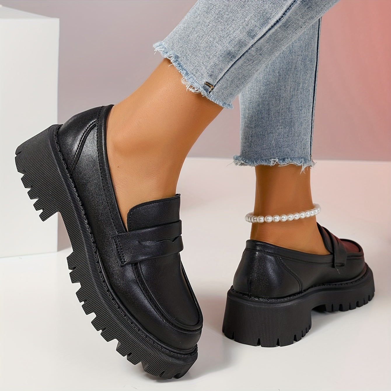 Juliette | Mocassins À Plateforme Pour Femmes | Noir