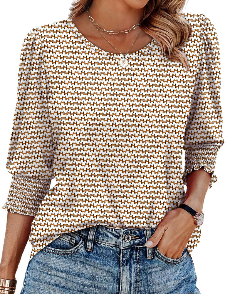 Blouse Manche Bouffante Imprimée