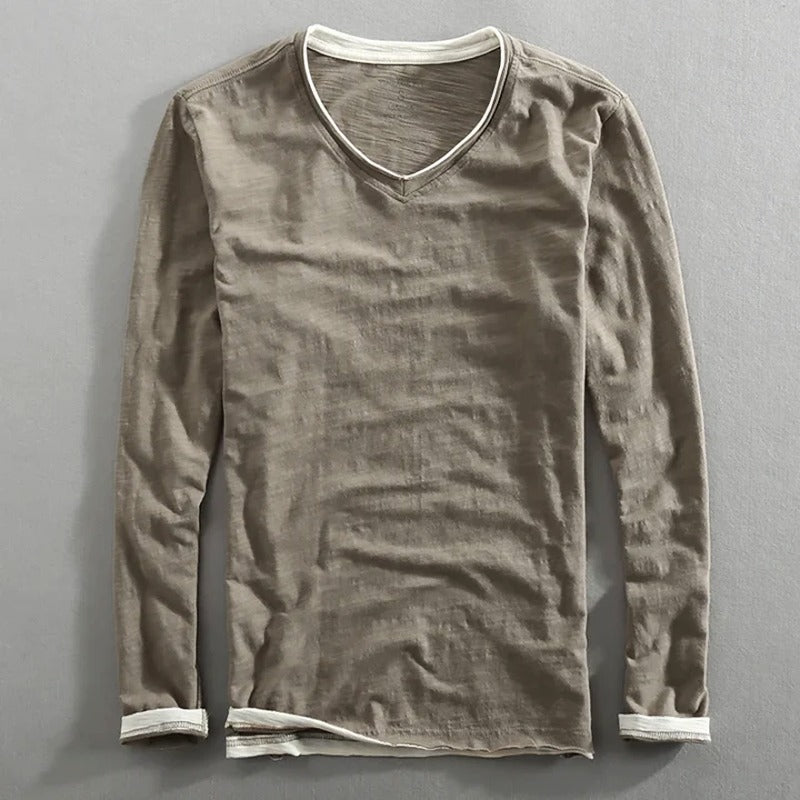 Langarm-T-Shirt aus Baumwolle Kaido