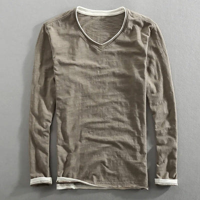 Langarm-T-Shirt aus Baumwolle Kaido