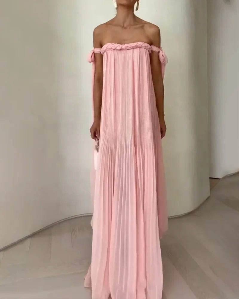Robe élégante à lacets et épaules dénudées