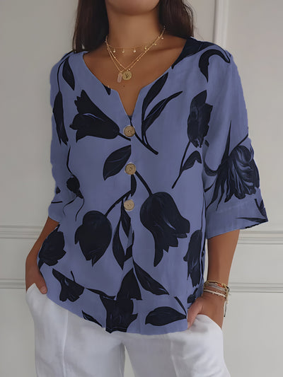 Nora™ | Blouse Printemps V-neck