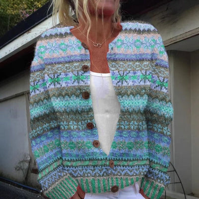 Cardigan élégant à imprimé floral
