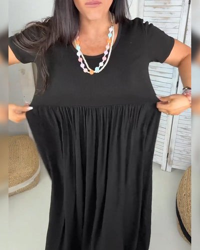 Robe Élégante Couleur Unie Ligne A