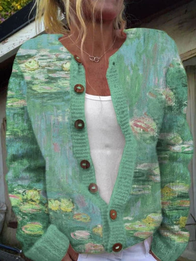Cardigan élégant à imprimé floral