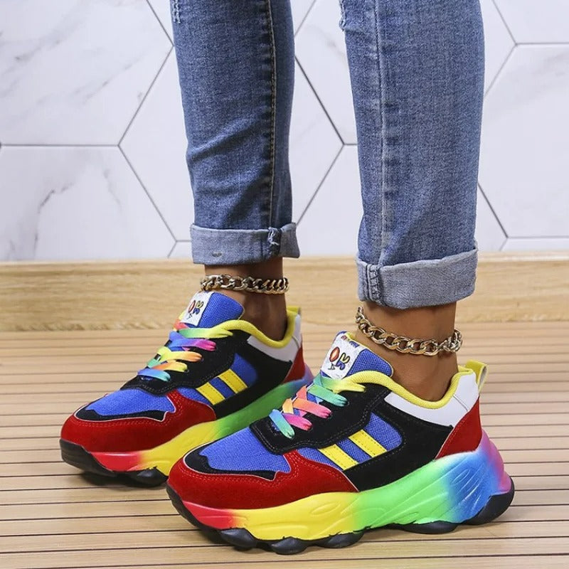 Alaya | Baskets Colorée Pour Femme | À Lacets