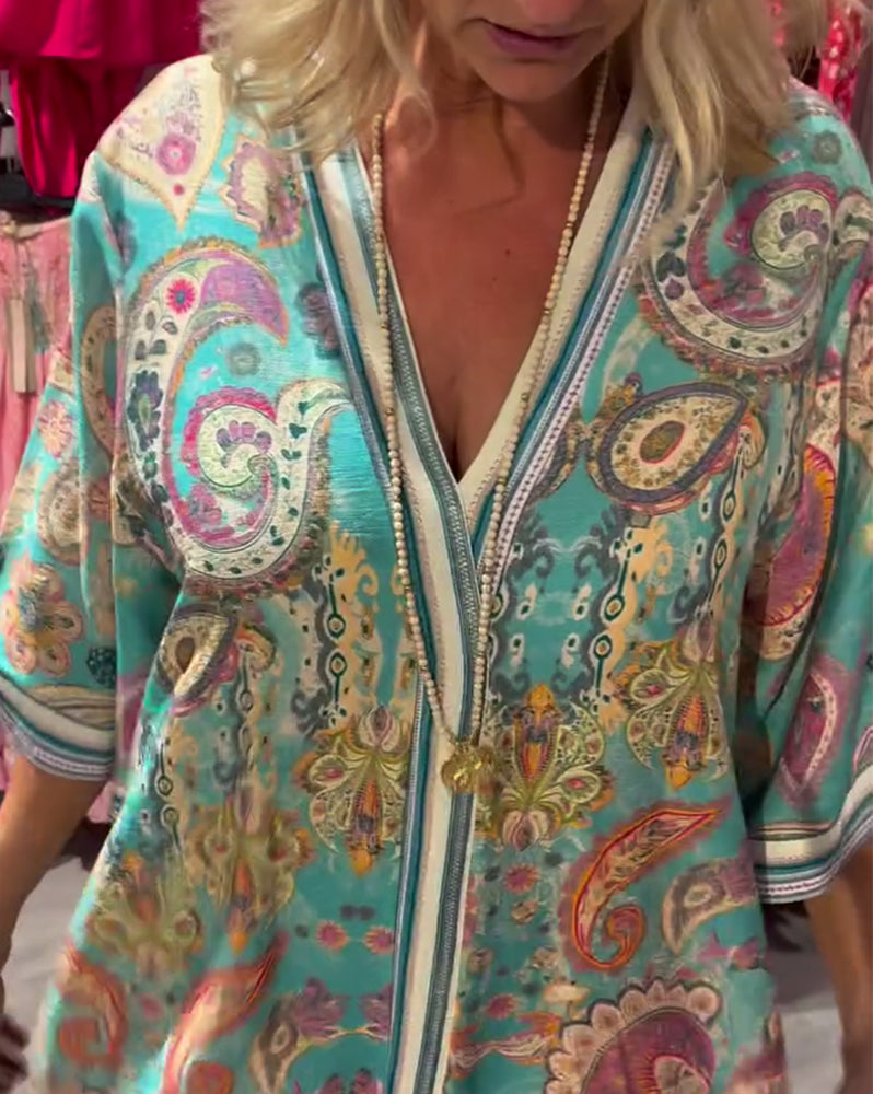 Robe Bohème Imprimée Décontractée