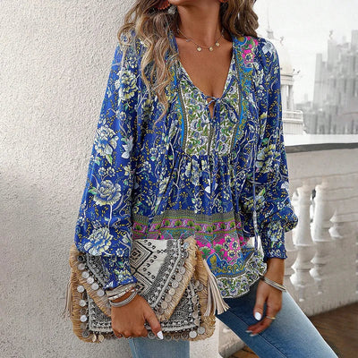 Sallie™ | Top Bohémien Fluide avec Motif Floral