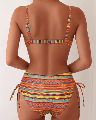 Maillot de bain Deux pièces Haut Rayé Imprimé