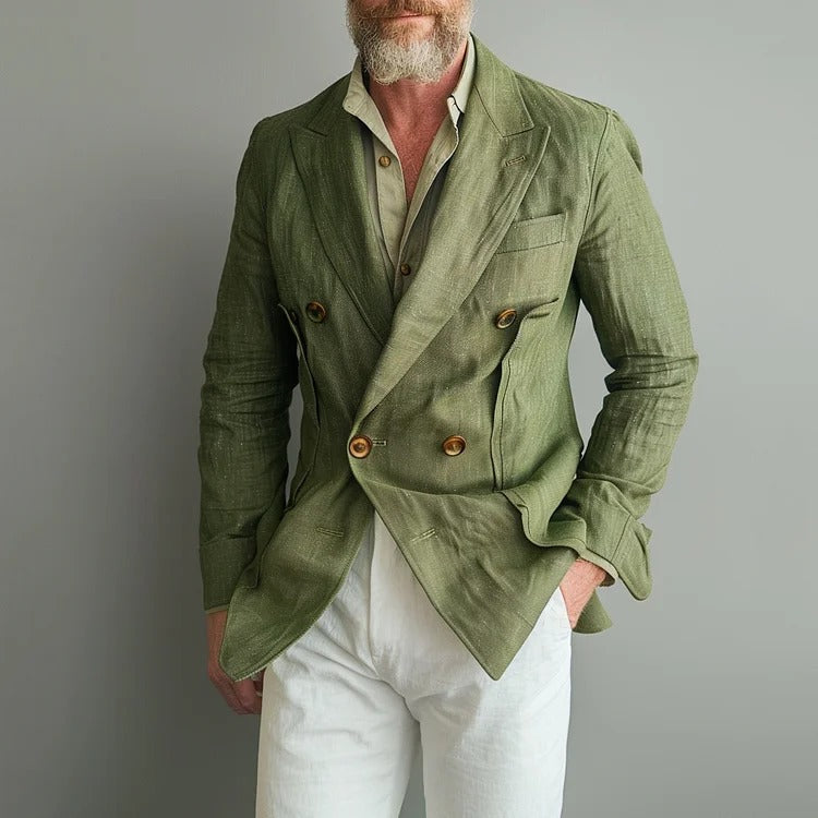 Blazer croisé à revers en pointe