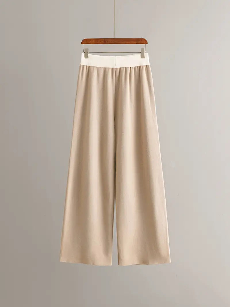 Harper™ - Ensemble élégant de haut en tricot à manches longues et pantalon avec décolleté en V