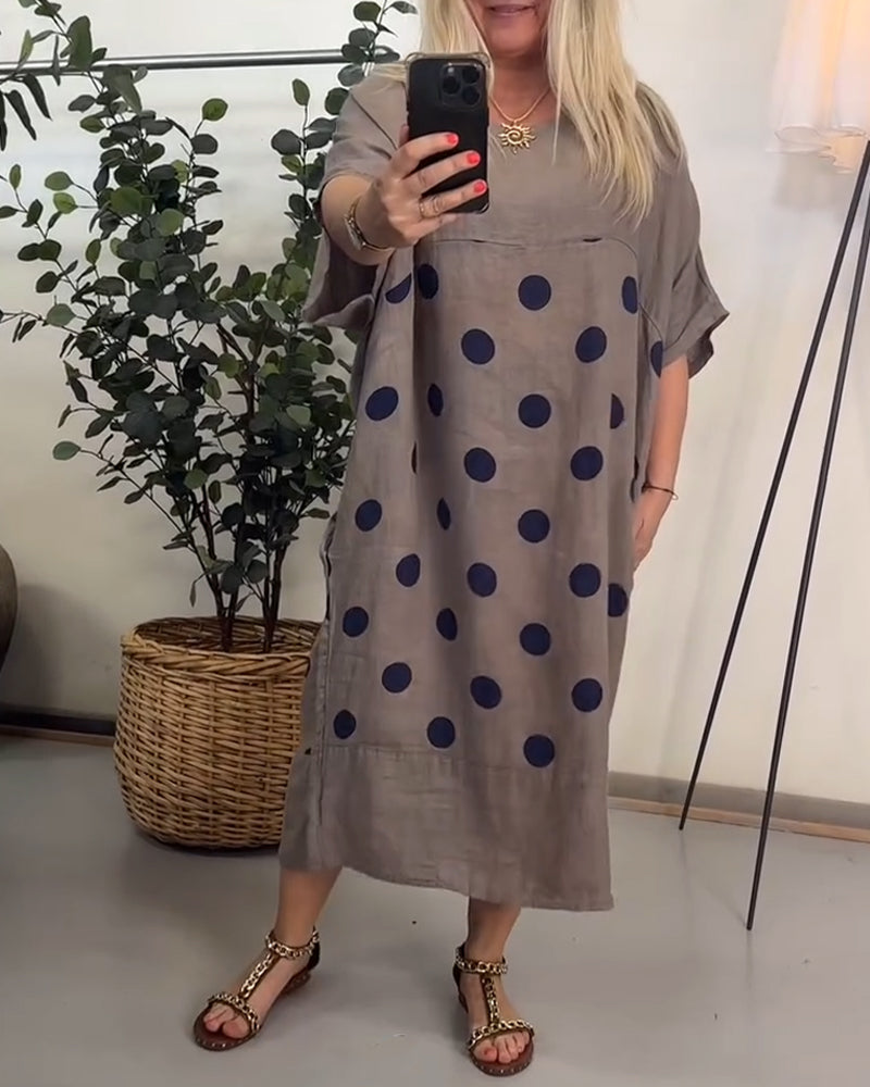 Robe Lâche Décontracté Imprimé À Pois