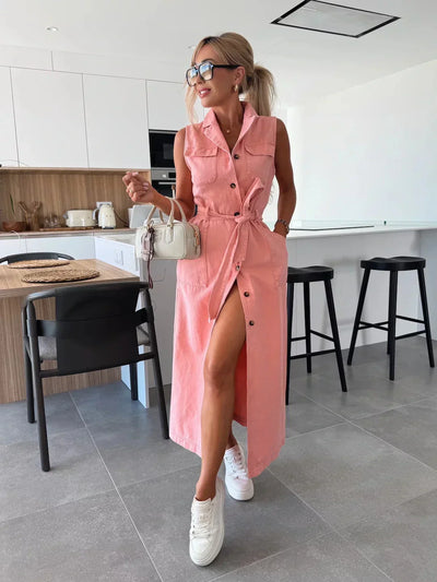Isabelle | Robe Maxi en Denim