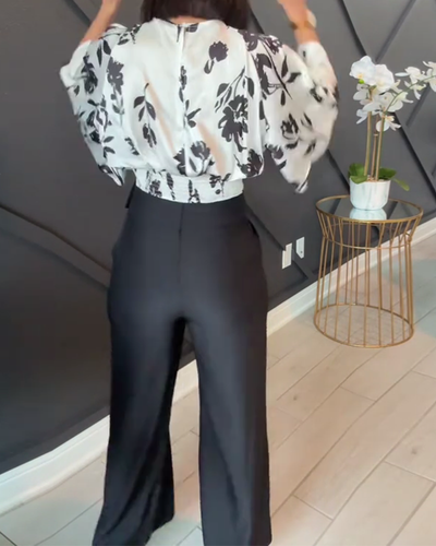 Blouse – Tempérament Imprimé Manches Courtes