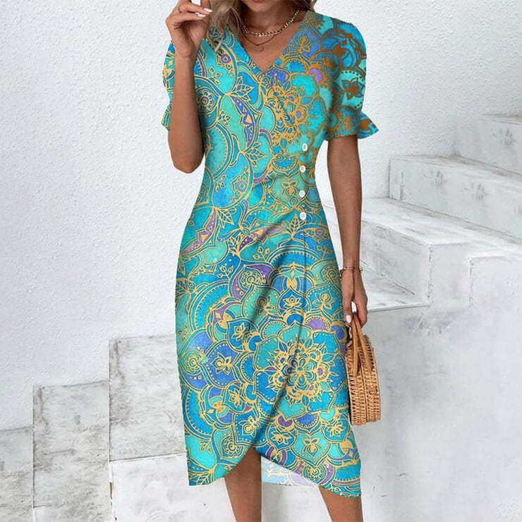 Robe d'été pour femmes à motifs multicolores