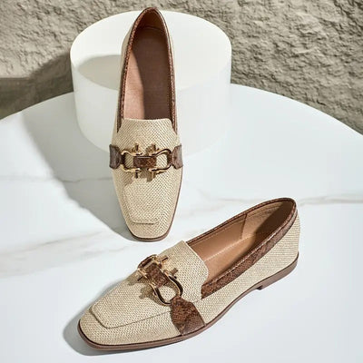 Loafers vintage serpent à bout carré