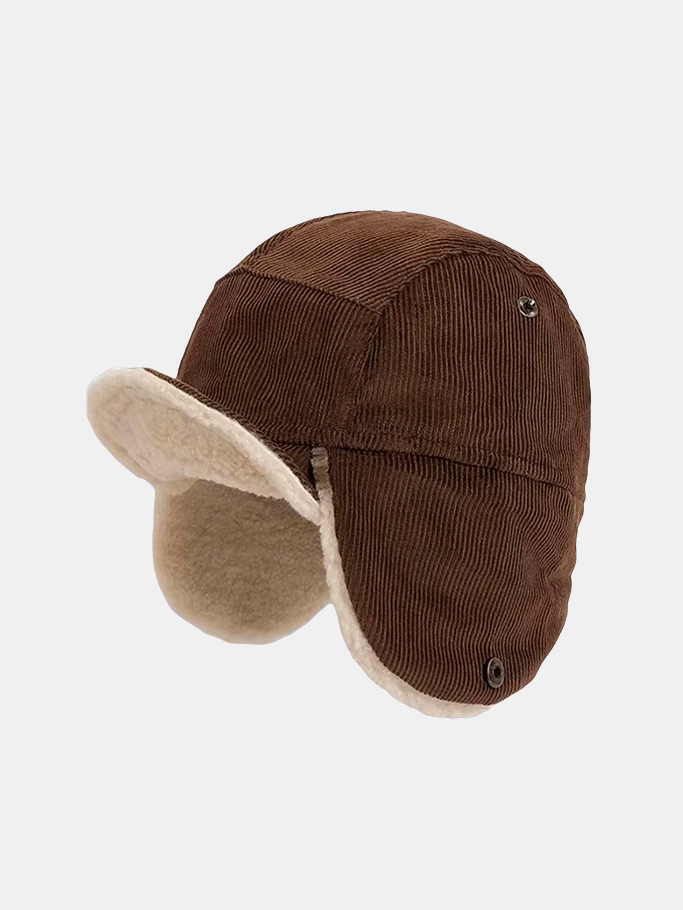 Casquette de baseball rétro en velours côtelé avec oreillettes