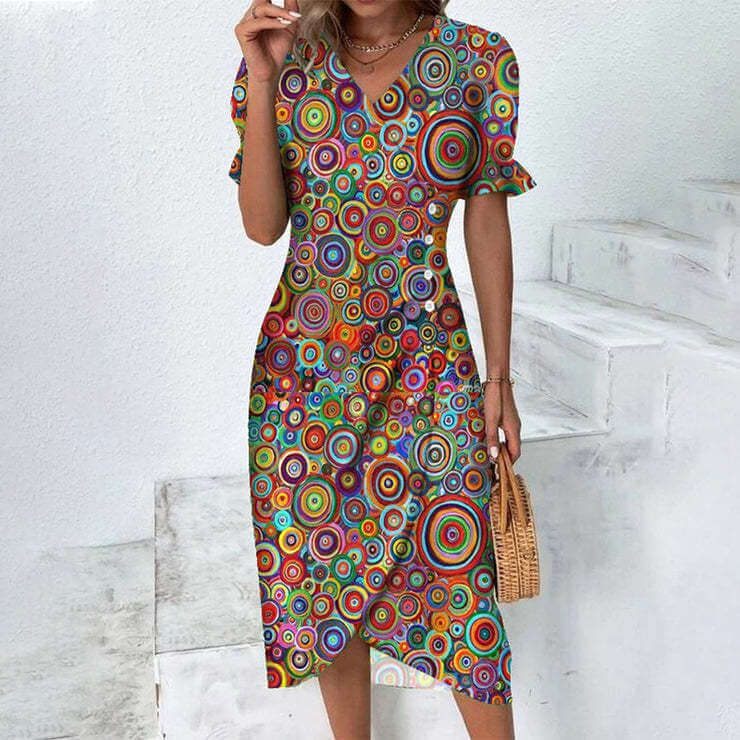 Robe d'été pour femmes à motifs multicolores
