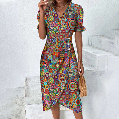 Robe d'été pour femmes à motifs multicolores