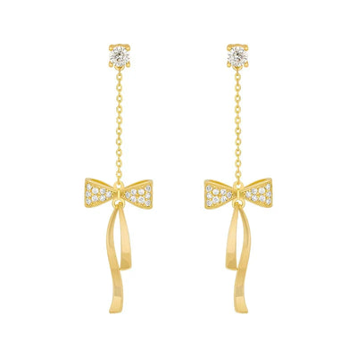 Boucles d'Oreilles avec Nœud en Cristal
