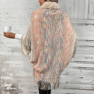 URSEL - Cape Élégante à Franges pour Femme