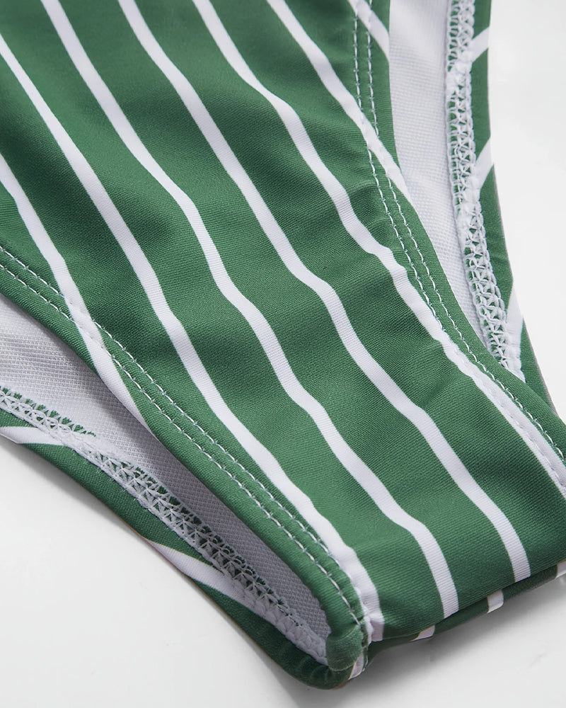 Maillot de Bain Plage Rayures Croisées