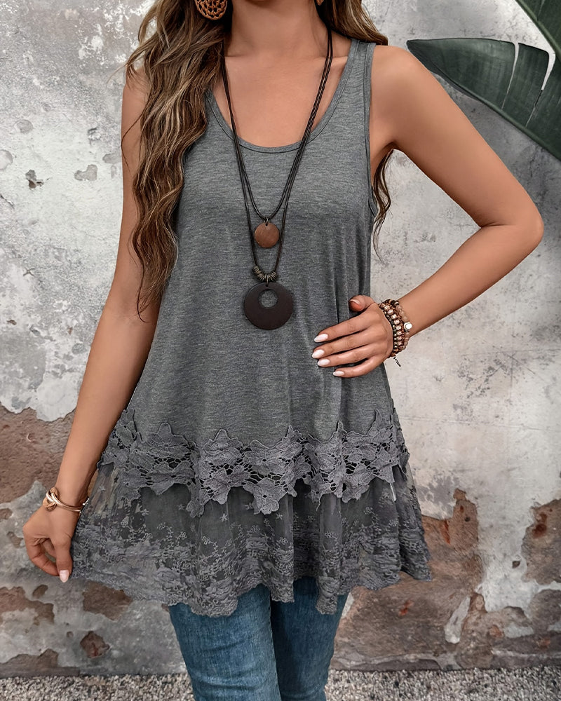 Tank Top Polyvalent Avec Dentelle