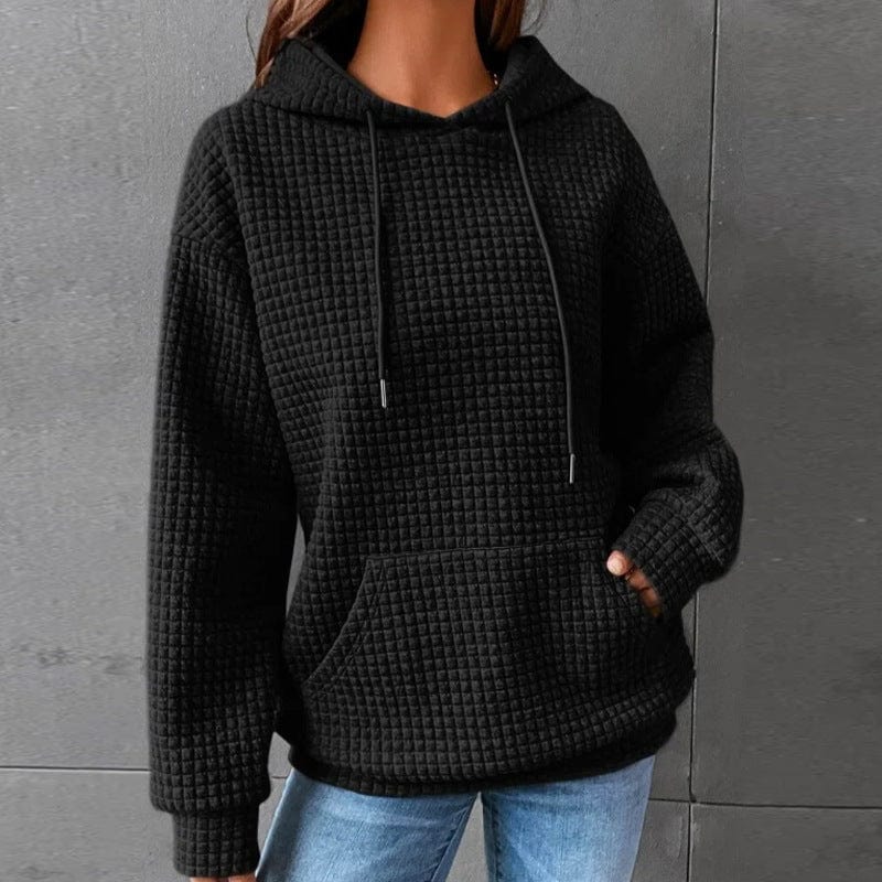 Sweat à Capuche Texturé | Confort Quotidien | Design Quadrillé