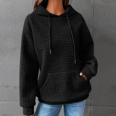 Sweat à Capuche Texturé | Confort Quotidien | Design Quadrillé