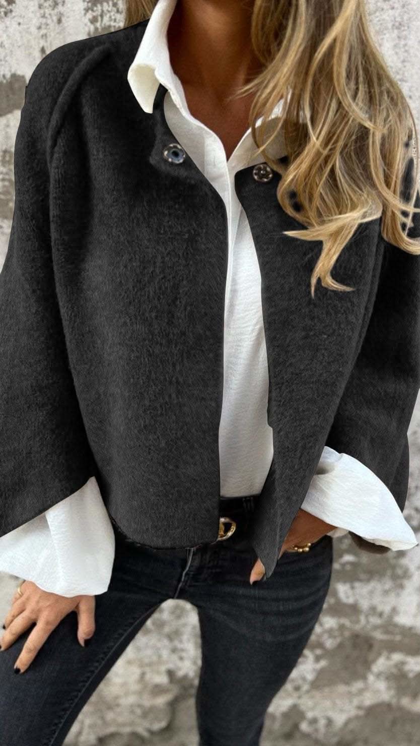 Morgane™| Manteau Ella à encolure ronde et manches longues