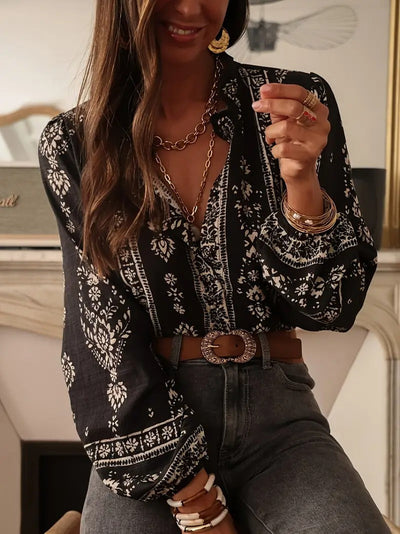 Chemisier ample imprimé boho