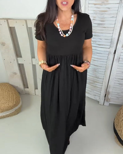 Robe Élégante Couleur Unie Ligne A